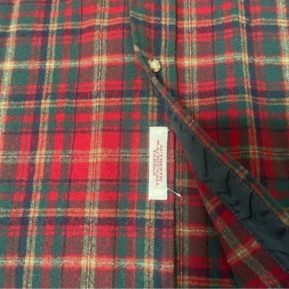 Pendleton 100% Wool Shirt Large LongMade In USA Red Flannel Plaid Button VINTAGE - Picture 3 of 10